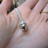 Solid Silver Acorn Pendant