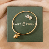 Gold Small Acorn Capsule Memory Bangle