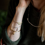 Gold Small Acorn Capsule Memory Bangle