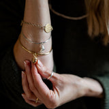 Gold Small Acorn Capsule Memory Bangle