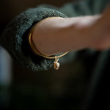Gold Small Acorn Capsule Memory Bangle