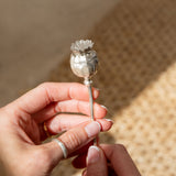 Silver Poppy stem urn style capsule