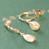Sunflower Drop Hoop Earrings