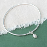 Silver handmade Acorn bangle bracelet