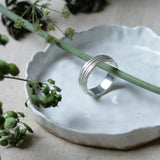 Wide Cow Parsley Wedding Band