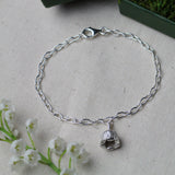 Lilly of the valley silver charm bracelet