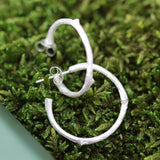 Silver Hoop Earrings cast from twigs hand made