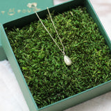 Sunflower seed necklace gold plated silver hand made by Cast & Found