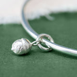 Silver Yew Berry Charm Bangle hand made
