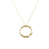 gold wreath pendant on white background