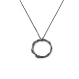 oxidised wreath pendant on white background