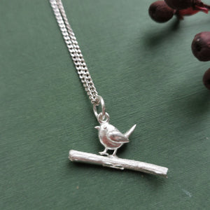 Robin on Twig Pendant