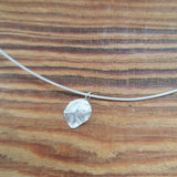 Tiny Silver Leaf on Rope Collar Chain