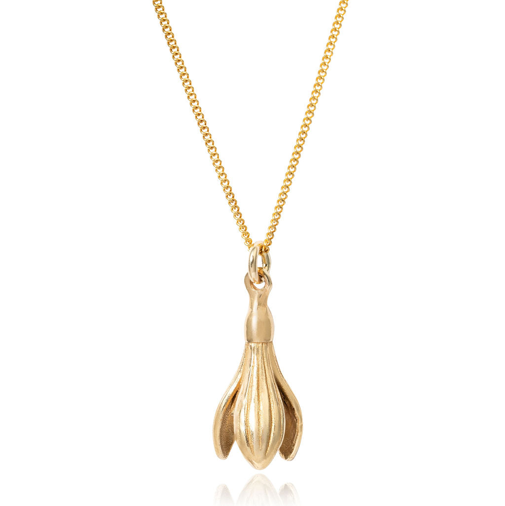 9ct Gold Snowdrop Pendant