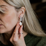 Cast and Found Jewellery pearl driftwood earrings