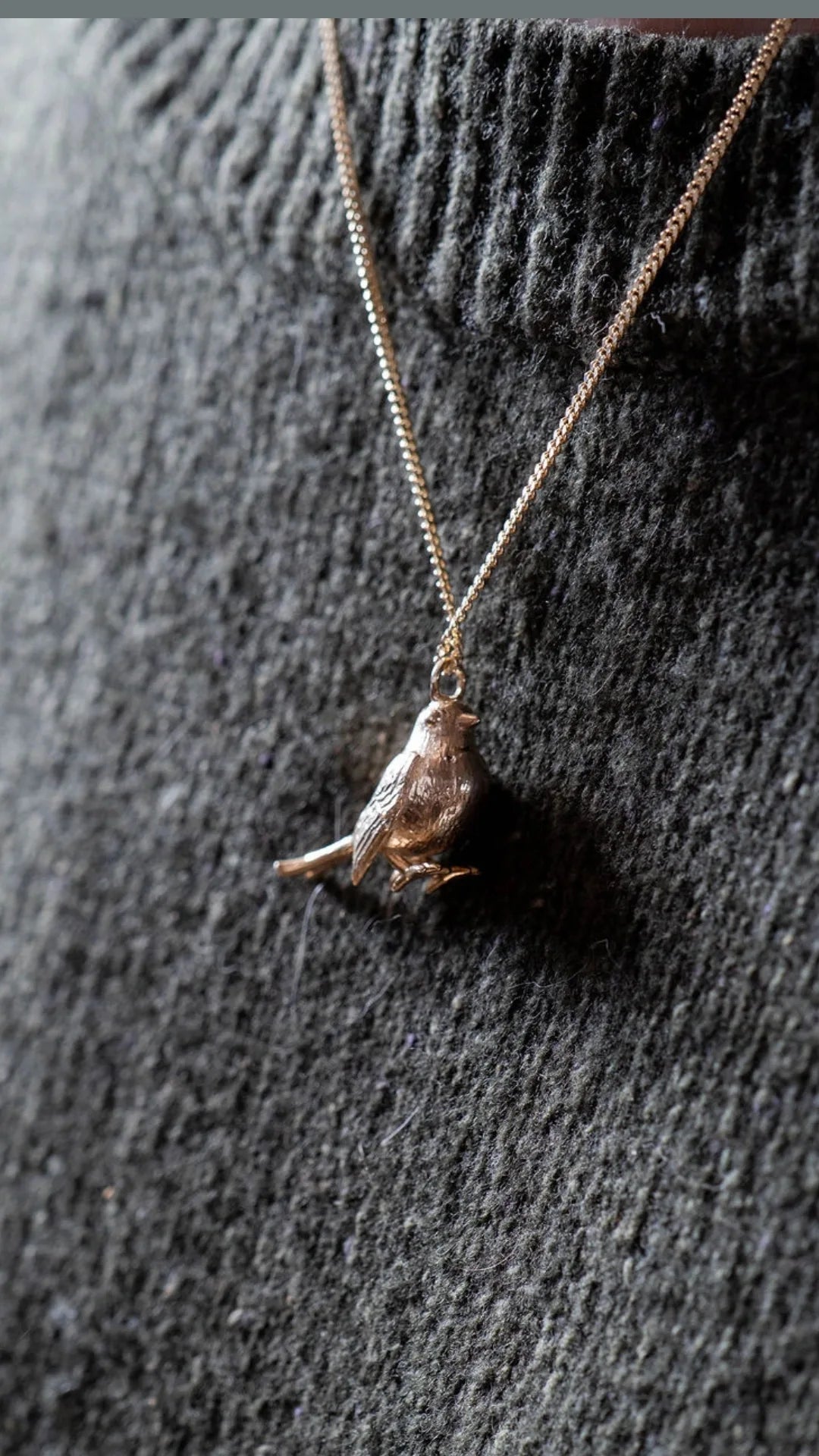 Gold Robin Pendant