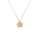 Gold Hedgerow Flower Drop necklace on white background