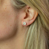Small Blueweed Flower Stud Earrings modelled in ear