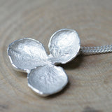 Hydrangea silver flower pendant