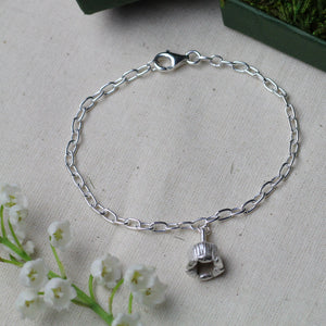 Lilly of the valley silver charm bracelet 