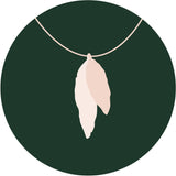 illustration of Two Leaves Pendant on green circle background