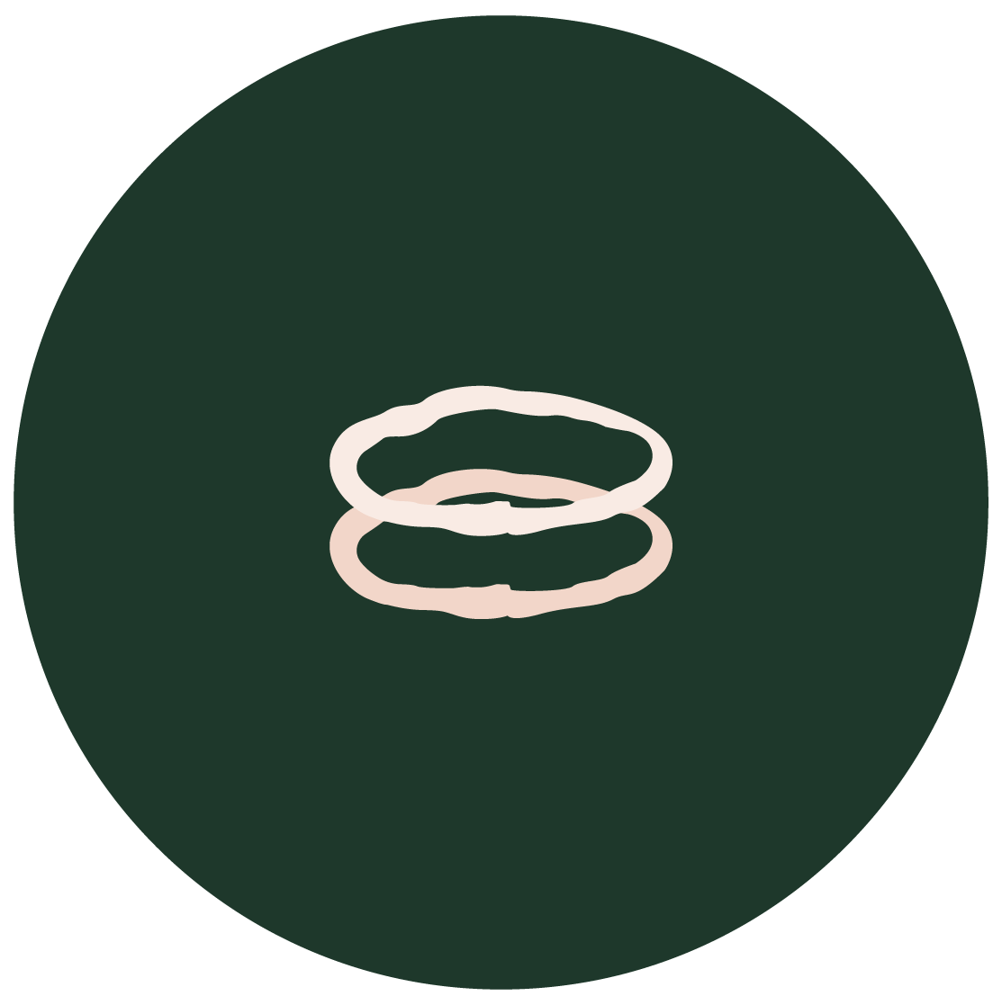 two stem stacking ring illustration on green background