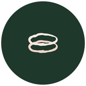 two stem stacking ring illustration on green background