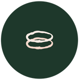 illustration of two Stem Stacking Rings on green circle background