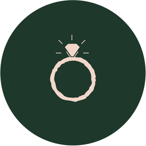 engagement ring illustration on green circle